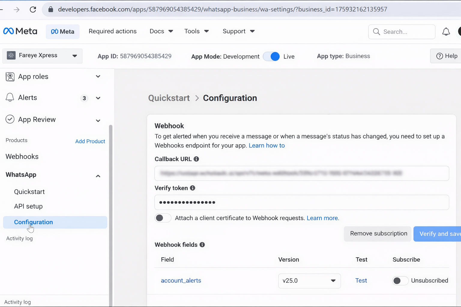 [Screenshot Placeholder – Webhook Configuration Screen]